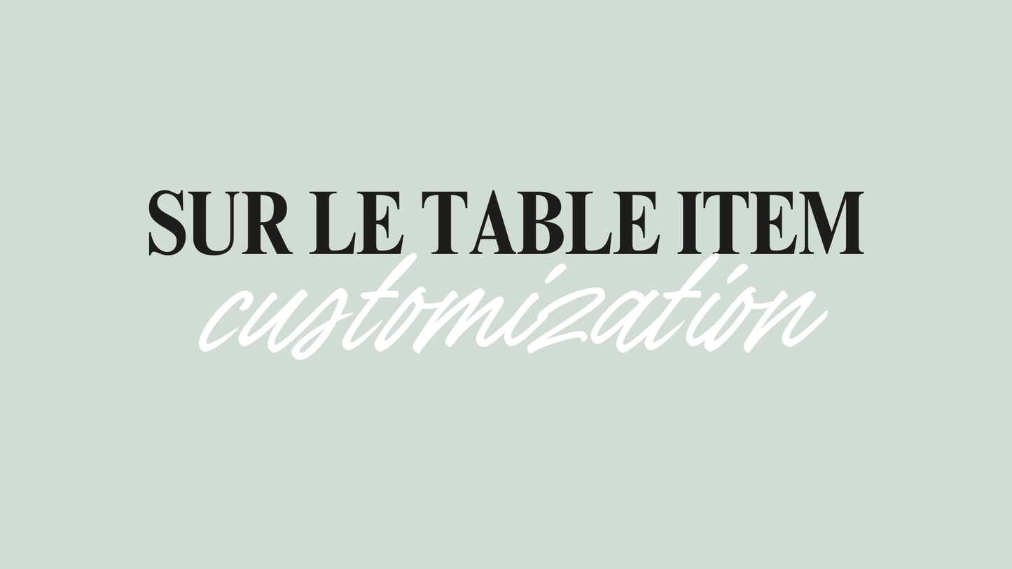 Sur La Table Item customization