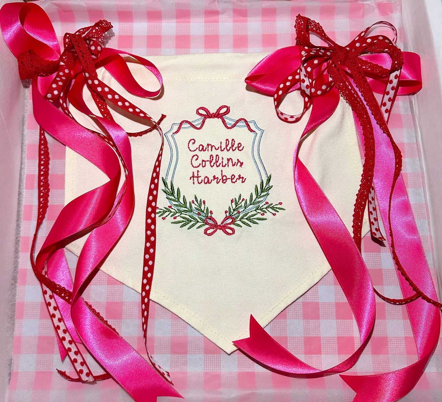 Custom baby name banner (with bow)