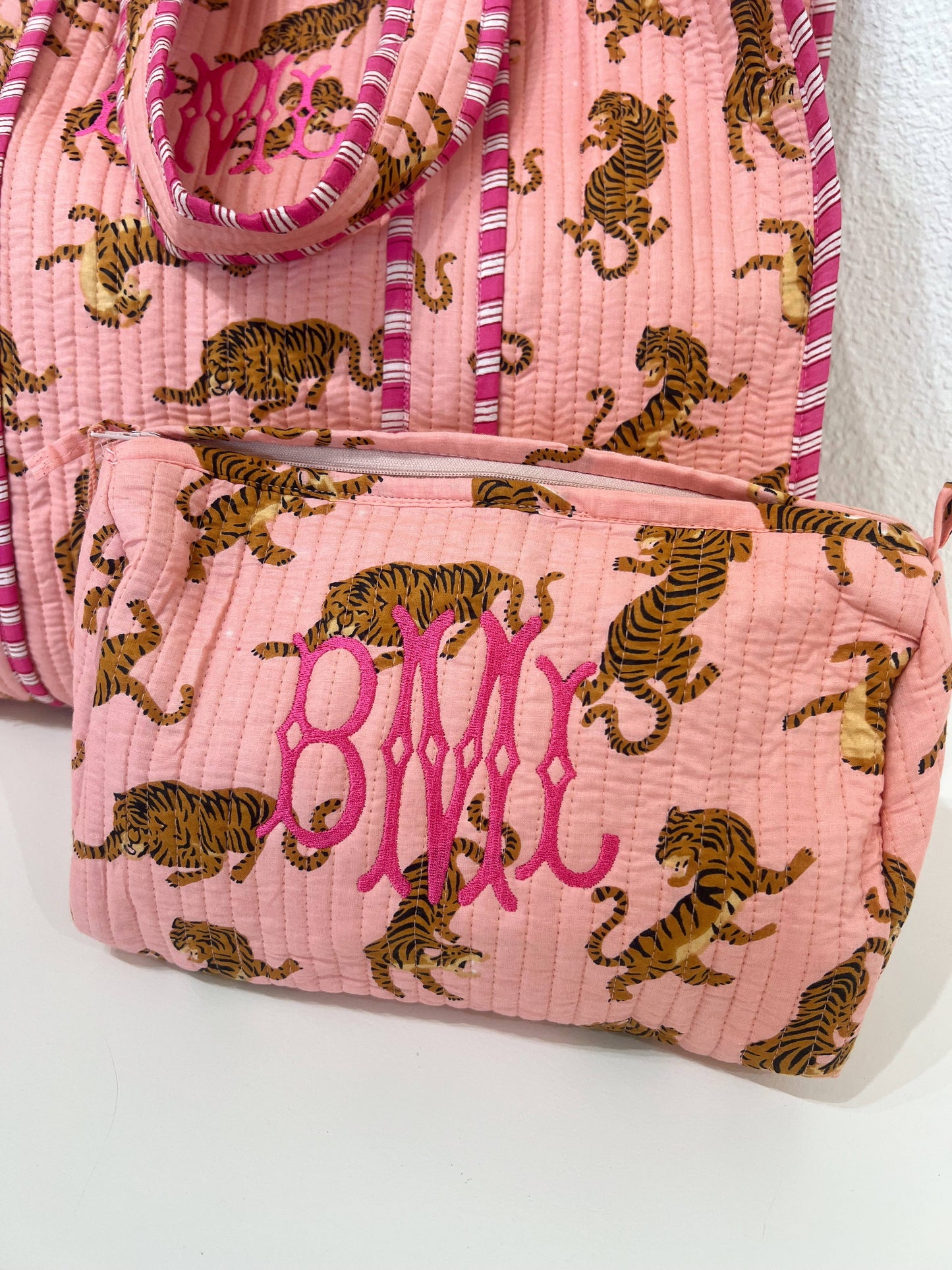 Quilted Block - Print Makeup Bag