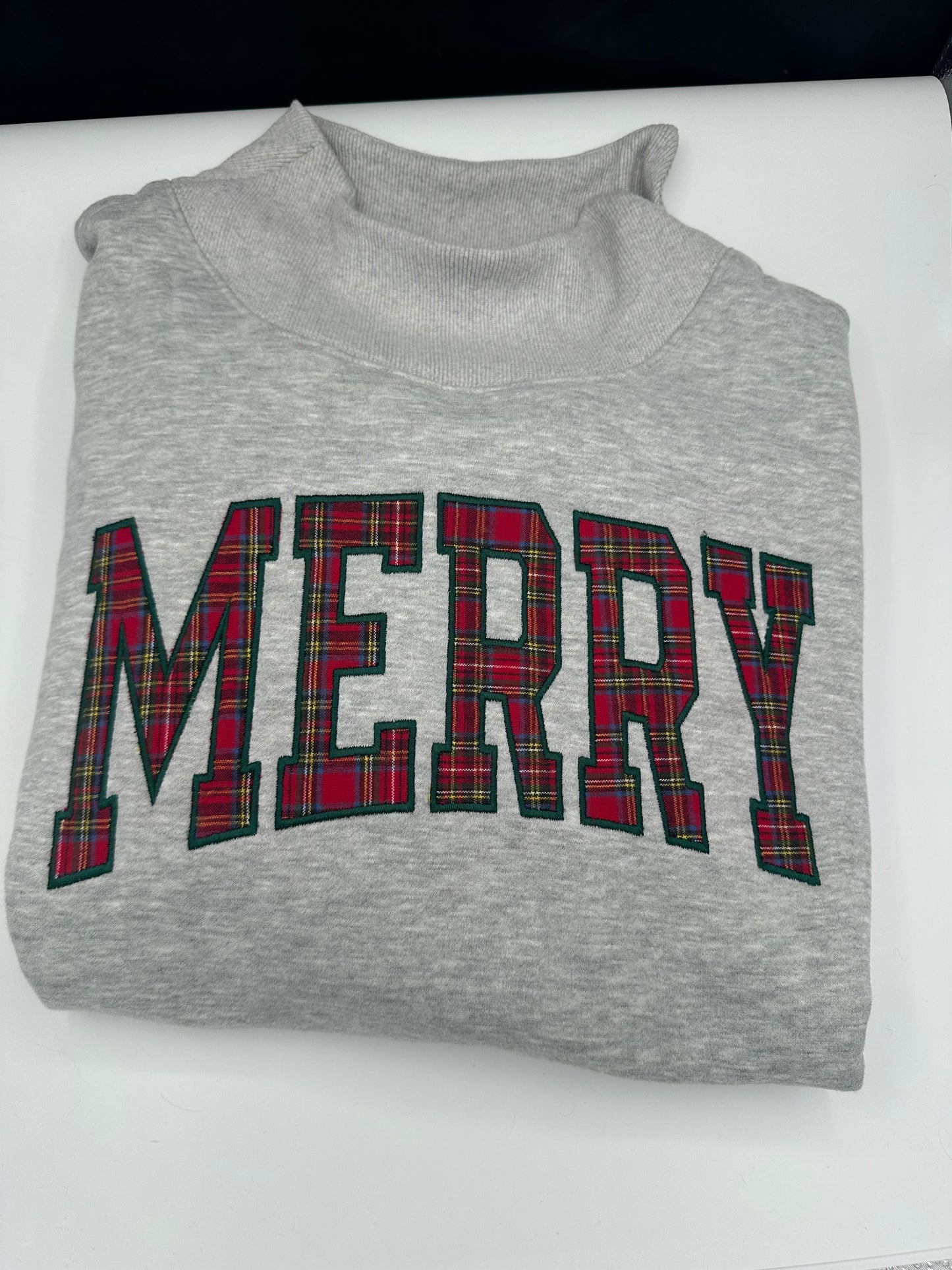 Merry Christmas oversized mock-neck sweatshirt
