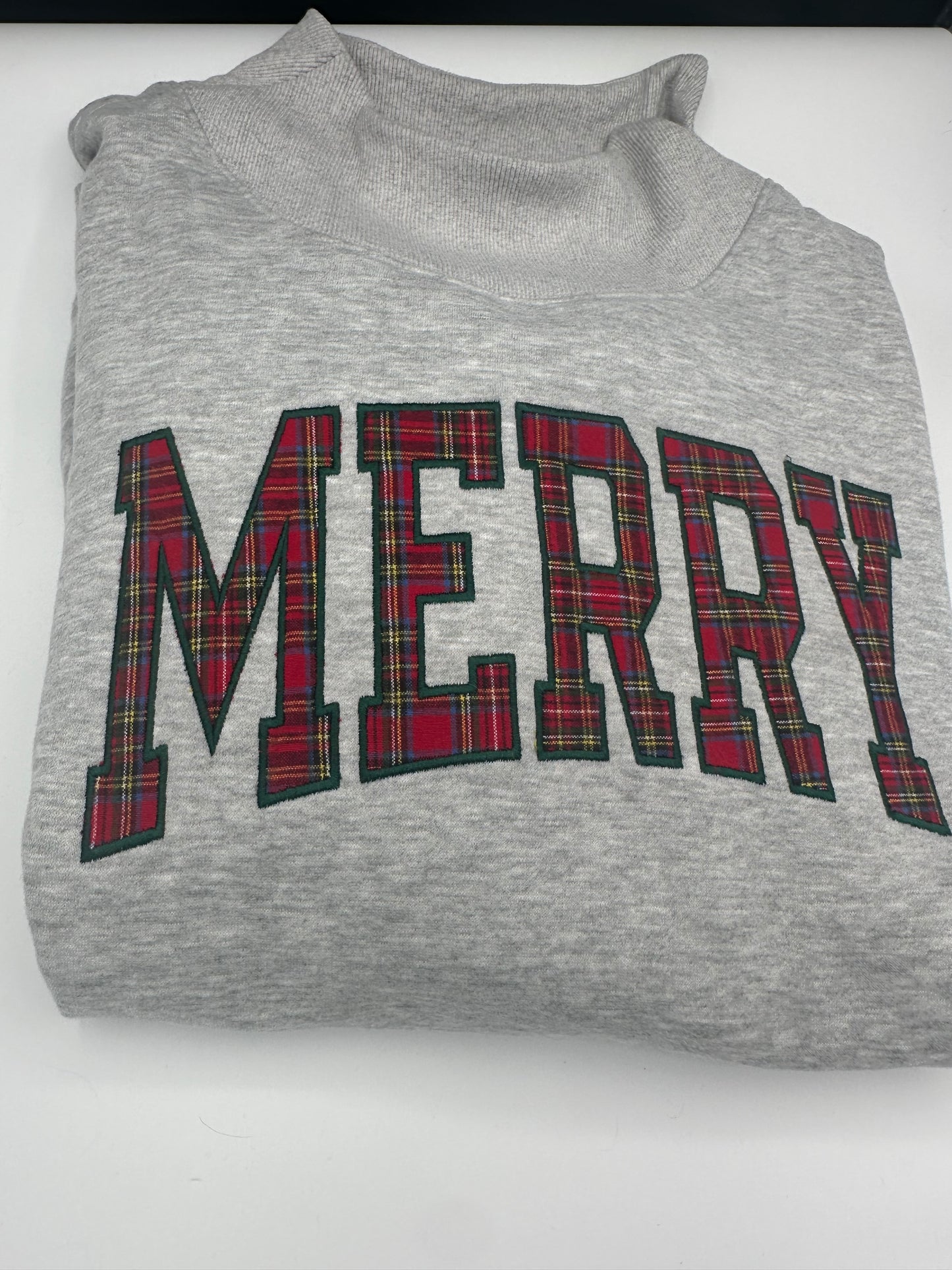 Merry Christmas oversized mock-neck sweatshirt