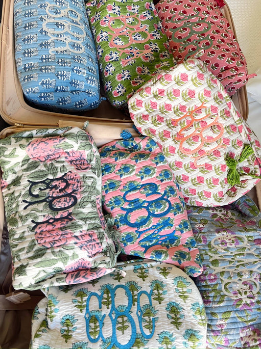 Quilted Block - Print Makeup Bag