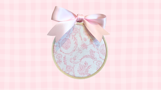 pink floral baby ornament with bow